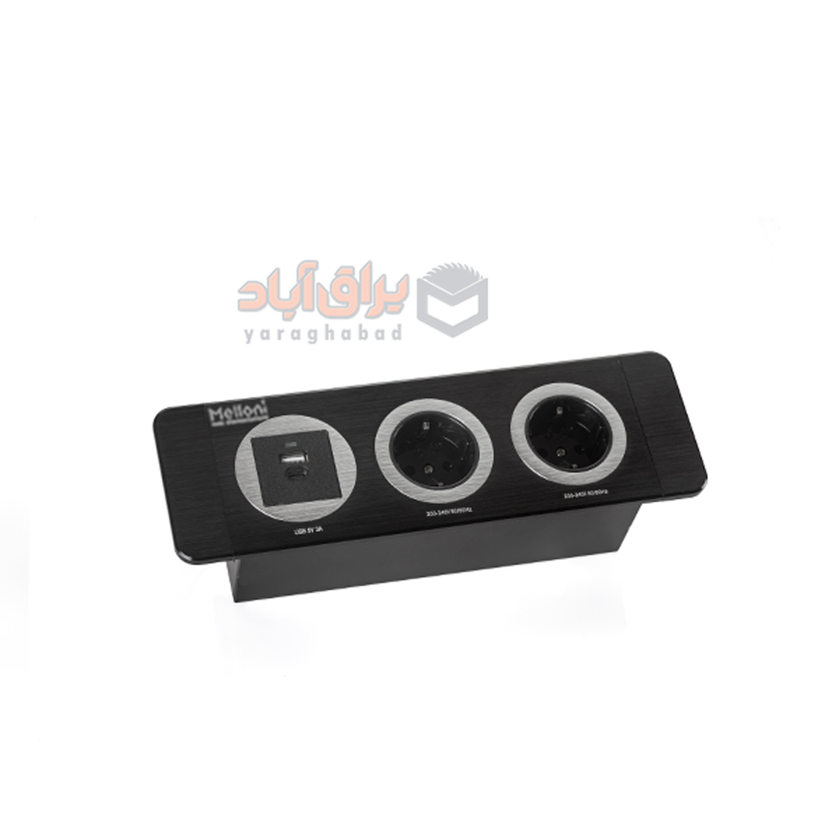 پریز-توکار-مشکی-ملونی-با-درپوش-مگنتی-10080
